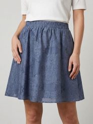 MOSS COPENHAGEN Spódnica "Orkidea" w kolorze niebieskim rozmiar: L. Niebieskie spódniczki damskie MOSS COPENHAGEN, l, bez wzorów, z podwyższonym stanem, mini. Za 141.85 zł.