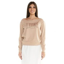 Bluza z kaptur na co dzień na siłownię. Białe bluzy sportowe damskie LEONE 1947 APPAREL, bez wzorów, z lycry, bez ramiączek, bez kaptura. Za 105.21 zł.