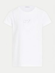Calvin Klein Jeans T-Shirt Monogram IG0IG02530 D Biały Slim Fit. Białe koszulki dziewczęce Calvin Klein Jeans, z bawełny. Za 69.99 zł.