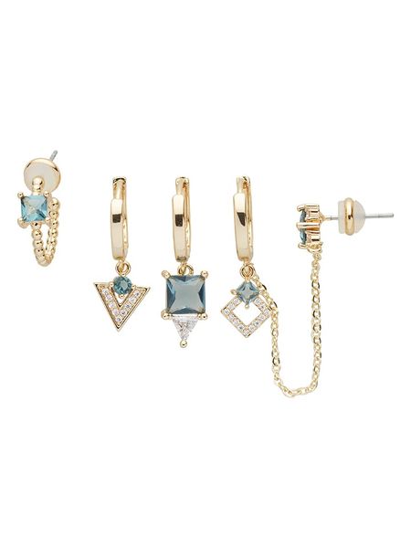 U.S. Polo Assn. Kolczyki-kreole (5 szt.) z kryształami rozmiar: onesize. Białe kolczyki damskie U.S. Polo Assn., z kryształem, metalowe. Za 60.99 zł.