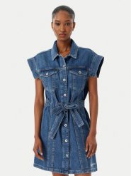 Karl Lagerfeld Jeans Sukienka jeansowa B2W13054 Niebieski Regular Fit. Niebieskie sukienki damskie Karl Lagerfeld Jeans, l, bez wzorów, z bawełny, bez kołnierzyka, bez ramiączek. Za 627.99 zł.