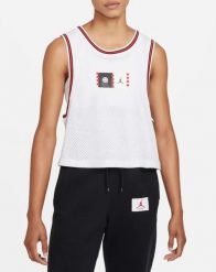 Nike Air Jordan damski top sportowy biały XL. Białe topy sportowe damskie Nike, s, bez wzorów, z materiału, bez ramiączek. Za 150.99 zł.