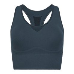 Stanik sportowy damski FLEX Seamless Bra. Niebieskie biustonosze sportowe damskie HEAD, bez wzorów, z dzianiny. W wyprzedaży za 182.00 zł.