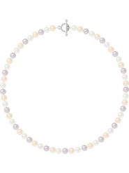 Pearline Naszyjnik perłowy w kolorze fioletowo-jasnoróżowo-białym - dł. 42 cm rozmiar: onesize. Białe naszyjniki damskie Pearline, srebrne. Za 260.99 zł.