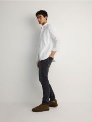 Jeansy slim fit - szary. Szare jeansy męskie Reserved. Za 119.99 zł.