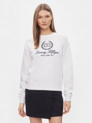 Tommy Hilfiger Bluza Flag Script WW0WW41758 Biały Regular Fit. Białe bluzy bez kaptura damskie Tommy Hilfiger, m, z bawełny. Za 399.99 zł.