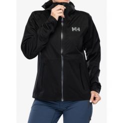 Kurtka przeciwdeszczowa damska Helly Hansen Momentum 3L Stretch Jacket. Czarne kurtki damskie Helly Hansen, l, bez kaptura. Za 818.99 zł.