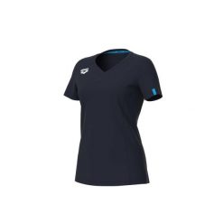 Koszulka damska Arena Team T-Shirt Panel. Niebieskie bluzki sportowe damskie Arena, l, z bawełny, bez kołnierzyka, bez ramiączek. Za 158.00 zł.