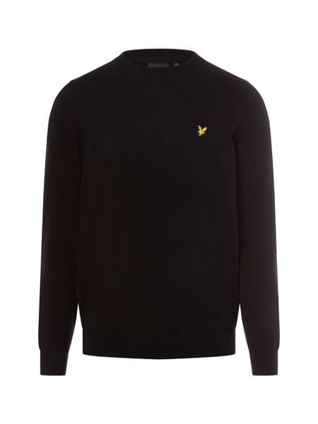 Lyle & Scott sweter z dzianiny Mężczyźni Bawełna czarny, XL. Czarne swetry męskie Lyle & Scott, m, bez wzorów, z bawełny, bez kołnierzyka. Za 379.95 zł.