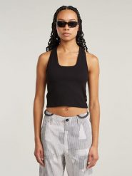 G-Star Top w kolorze czarnym rozmiar: XS. Czarne topy damskie G-Star, xs, bez wzorów, z bawełny, bez kołnierzyka. Za 65.99 zł.