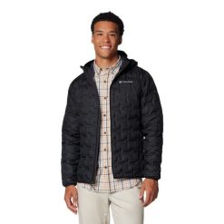 Kurtka puchowa męska Columbia Delta Ridge II Down Hooded z kapturem. Czarne kurtki męskie Columbia, m, bez wzorów, z puchu, sportowe, z kapturem. Za 692.99 zł.