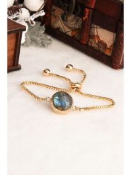 Pierres delicates Pozłacana bransoletka z labradorytami rozmiar: onesize. Szare bransoletki damskie Pierres delicates, pozłacane. Za 82.64 zł.