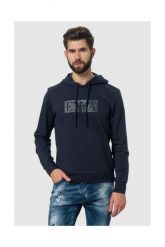 EMPORIO ARMANI Granatowa męska bluza z kapturem i logo. Niebieskie bluzy z kapturem męskie Emporio Armani, m. W wyprzedaży za 299.99 zł.