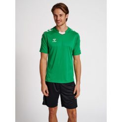 Koszulka piłkarska z krótkim rękawem męska Hummel Core XK Poly Jersey S/S. Zielone t-shirty sportowe męskie HUMMEL, m, z jersey, bez ramiączek, do piłki nożnej. Za 128.00 zł.