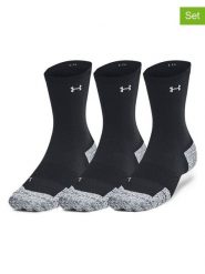 Under Armour Skarpety sportowe (3 pary) w kolorze czarno-szarym rozmiar: M. Czarne skarpetki męskie Under Armour, bez wzorów, z materiału. Za 85.38 zł.