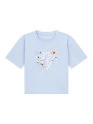 Guess T-Shirt J6RI32 K6YW4 Błękitny Regular Fit. Niebieskie koszulki dziewczęce Guess, z aplikacjami, z bawełny, bez ramiączek. Za 89.99 zł.