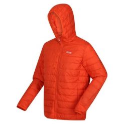 Kurtka turystyczna dla mężczyzn Hooded Hillpack z kapturem. Brązowe kurtki męskie Regatta, m, bez wzorów, z puchu, sportowe, z kapturem. W wyprzedaży za 339.50 zł.