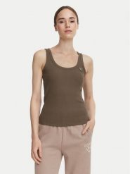 Guess Top V4YP06 K8RT2 Khaki Slim Fit. Brązowe topy damskie Guess, xs, z aplikacjami, z wiskozy, bez kołnierzyka. Za 154.99 zł.