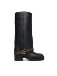 MICHAEL Michael Kors Kozaki Colby 40F5COFB6L Czarny. Czarne kozaki damskie MICHAEL Michael Kors, ze skóry, bez obcasa, na płaskiej podeszwie. Za 1,419.00 zł.