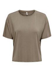 ONLY Koszulka "Hannah" w kolorze szarobrązowym rozmiar: XS. Brązowe t-shirty damskie Only, xs, bez wzorów, bez kołnierzyka. Za 32.90 zł.