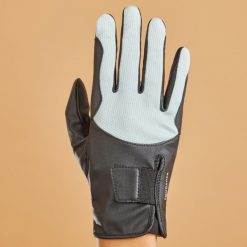Rękawiczki jeździeckie dla dzieci Fouganza 560. Czarne rękawiczki dziecięce FOUGANZA, z materiału, bez ramiączek. Za 69.99 zł.