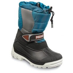 Buty zimowe dziecięce Meind Snowy 3000 śniegowce. Niebieskie buty zimowe męskie MEINDL, na zimę, z futra, bez zapięcia. Za 479.00 zł.