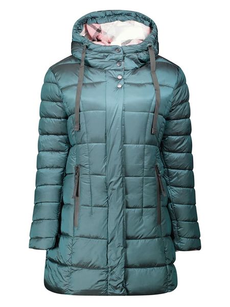 Geographical Norway Płaszcz pikowany "Bulli" w kolorze zielonym rozmiar: XXL. Zielone płaszcze damskie Geographical Norway, xxl, bez wzorów. Za 231.68 zł.