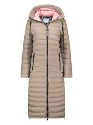 Geographical Norway Płaszcz zimowy "Azule" w kolorze szarobrązowym rozmiar: L. Brązowe płaszcze damskie Geographical Norway, na zimę, l, bez wzorów, z puchu. Za 304.56 zł.