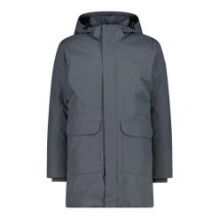 Kurtka parka z kapturem na zamek CMP. Szare kurtki męskie CMP, bez wzorów. Za 676.00 zł.