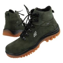 Buty trekkingowe 4F OBMH257 43S zielone. Zielone buty trekkingowe męskie z materiału, za kostkę, bez zapięcia, trekkingowe. Za 640.22 zł.