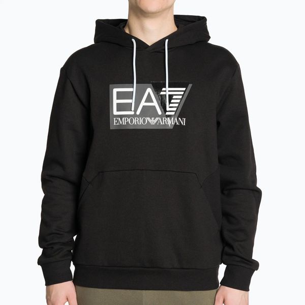 Bluza męska EA7 Emporio Armani Train Visibility Hoodie. Czarne bluzy z kapturem męskie EA7 Emporio Armani, m, z bawełny. Za 369.99 zł.
