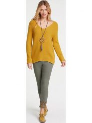 Heine Sweter w kolorze żółtym rozmiar: 48/50. Żółte swetry klasyczne damskie Heine, ze splotem, bez kołnierzyka. Za 57.95 zł.