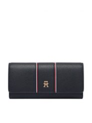 Tommy Hilfiger Portfel Th Icon Lrg Flap Wallet Corp AW0AW18656 Granatowy. Niebieskie portfele damskie Tommy Hilfiger, bez wzorów, ze skóry. Za 329.99 zł.