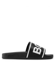 Boss Klapki Bay 50466688 10218244 01 Czarny. Czarne klapki damskie Boss, bez wzorów, z tworzywa sztucznego, bez obcasa. Za 379.99 zł.
