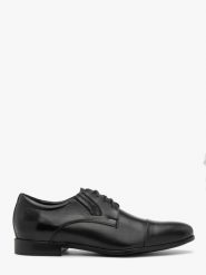Czarne klasyczne półbuty męskie HORACY. Czarne buty wizytowe męskie Ryłko, z materiału, z okrągłym noskiem, bez zapięcia. Za 379.99 zł.