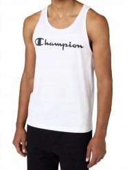 Koszulka Męska Champion Bez Rękawów Sportowa Tank Top. Białe t-shirty sportowe męskie CHAMPION, m, z bawełny, bez ramiączek. Za 129.00 zł.