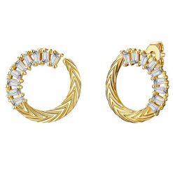 Glanzstücke München Srebrne kolczyki sztyfty srebro wysokiej próby Cyrkonia żółte złoto Kolczyki 1 ct Damski. Szare kolczyki damskie Glanzstücke München, z cyrkonią, srebrne, na sztyftcie. Za 249.99 zł.