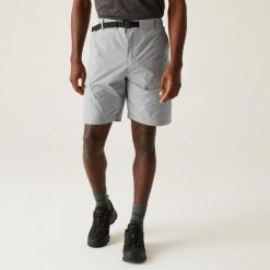 Spodenki turystyczne męskie Mallen. Szare szorty męskie Regatta, z tkaniny, bez kołnierzyka. Za 249.00 zł.