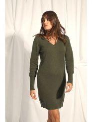 Just Cashmere Kaszmirowa sukienka w kolorze khaki rozmiar: S. Brązowe sukienki damskie Just Cashmere, na co dzień, s, bez wzorów, z kaszmiru, bez kołnierzyka, bez ramiączek, midi, proste. Za 395.94 zł.