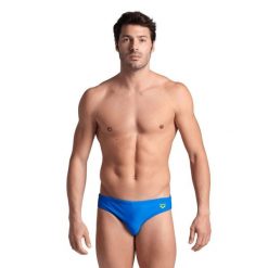 Kąpielówki męskie slipy kąpielowe sportowe na basen Arena Santamarias. Niebieskie kąpielówki męskie Arena, m, bez wzorów, do pływania. Za 49.99 zł.