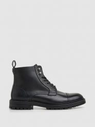 Pepe Jeans FOOTWEAR Skórzane botki "Logan" w kolorze czarnym rozmiar: 46. Czarne buty zimowe męskie Pepe Jeans FOOTWEAR, z jeansu, bez zapięcia. Za 277.36 zł.