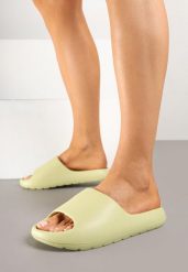 Jasnozielone Klapki z Pianki w Minimalistycznym Stylu Sonalea. Zielone klapki damskie Born2be, bez wzorów, bez obcasa, na płaskiej podeszwie. W wyprzedaży za 33.99 zł.