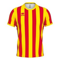 Koszulka Errea Strip. Czerwone t-shirty sportowe męskie ERREA, l, z materiału, bez ramiączek, do piłki nożnej. Za 239.00 zł.