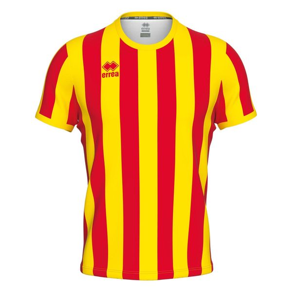 Koszulka Errea Strip. Czerwone t-shirty sportowe męskie ERREA, l, z materiału, bez ramiączek, do piłki nożnej. Za 239.00 zł.