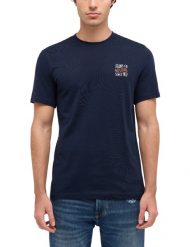 Męski T-Shirt Mustang Style Austin Dark Sapphire 1016267 4136. Niebieskie t-shirty męskie Mustang, m, bez wzorów, bez kołnierzyka. Za 69.99 zł.