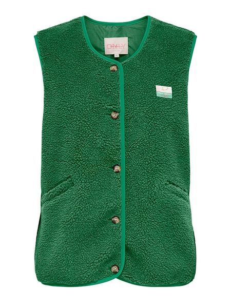 ONLY Kamizelka pluszowa w kolorze zielonym rozmiar: XL. Zielone kamizelki damskie Only, xl. Za 135.49 zł.