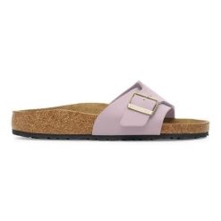 Birkenstock Catalina BF Faded Purple Klapki damskie. Fioletowe klapki damskie Birkenstock, bez wzorów, z materiału, bez obcasa. Za 269.99 zł.