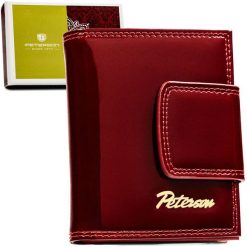 Portfel damski Peterson PTN BC-42329 czerwony. Czerwone portfele damskie Peterson, bez wzorów, ze skóry. Za 119.99 zł.