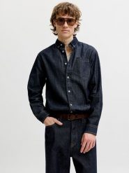 Jack & Jones Koszula dżinsowa w kolorze granatowym rozmiar: S. Niebieskie koszule męskie Jack & Jones, s, bez wzorów, z bawełny, bez kołnierzyka, bez ramiączek. Za 149.95 zł.