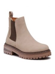 Jenny Fairy Botki WS5195-25 Beżowy. Brązowe botki damskie Jenny Fairy, ze skóry, bez obcasa, na płaskiej podeszwie, bez zapięcia. Za 135.99 zł.